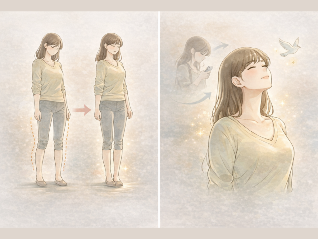 姿勢　思考　見た目　O脚　実体験　身体感覚